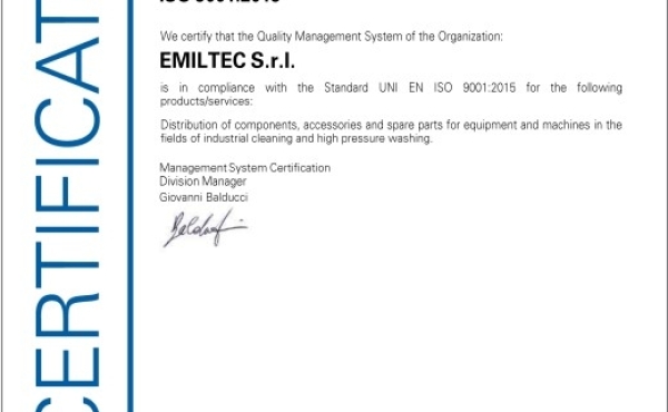 ISO 9001: La Qualità del Servizio di Emiltec viene Certificata!